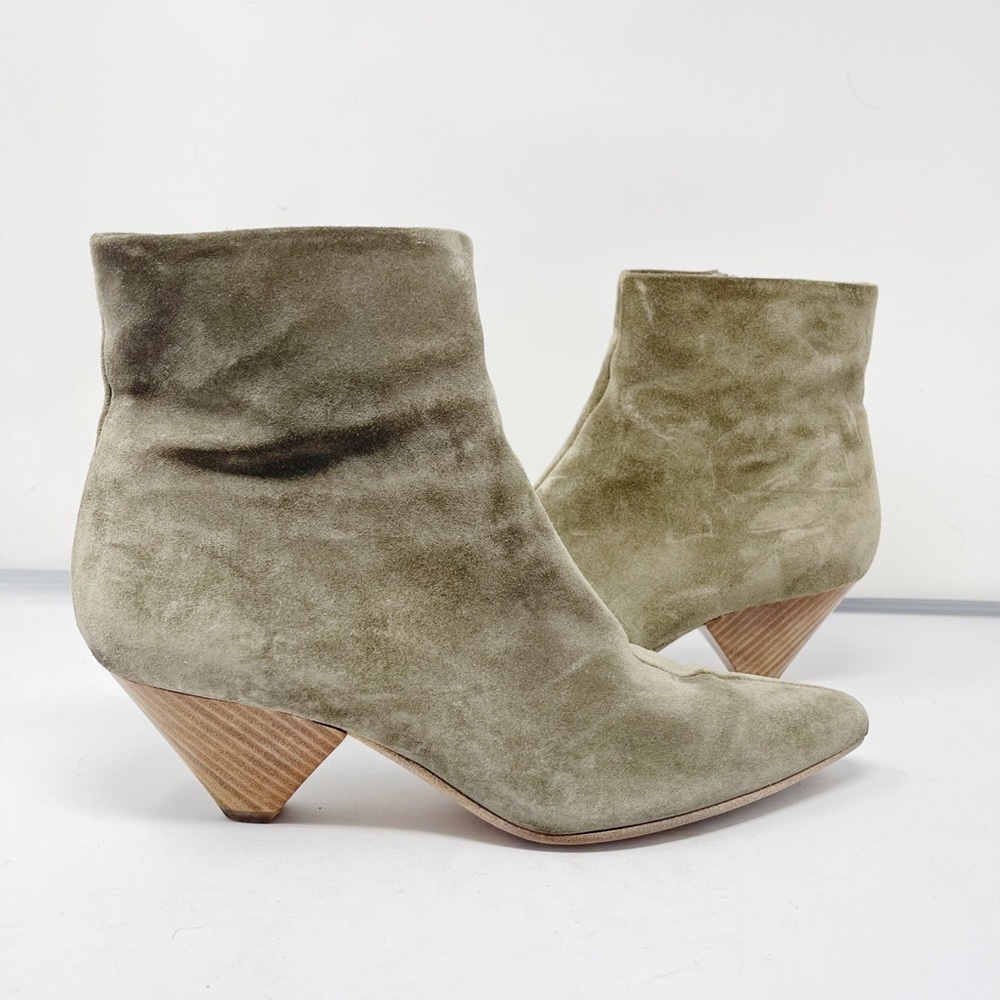 VINCE Alder Cone Heel Suede Booties Size 7.5